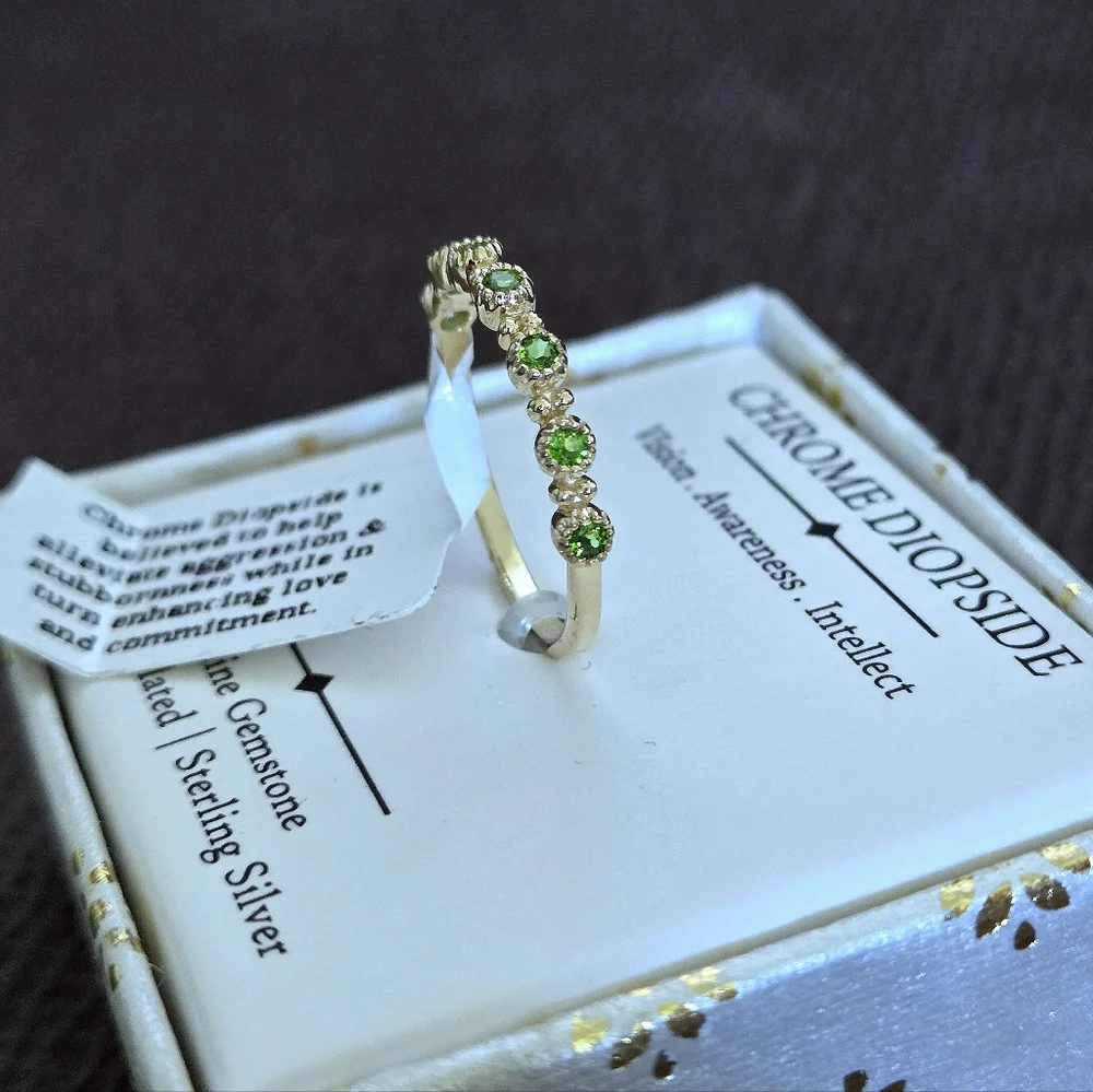 Shivam Chrome Diopside💚 Half Eternity♾️ Ring - NIB - Picture 5 of 15